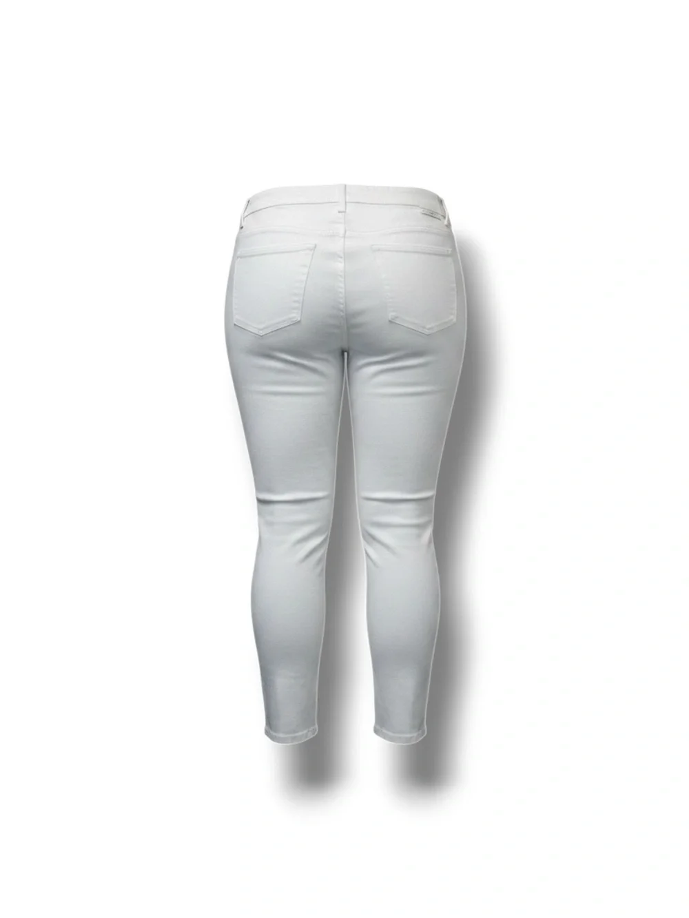 Lauren Ralph Lauren Womens Plus Premiere Cropped Skinny Zipper Ankle Jeans White